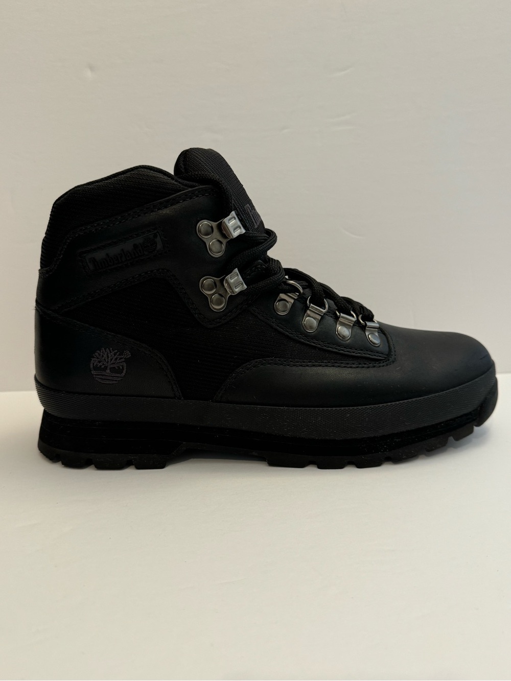Timberland Men’s Euro Black Leather Hiker Boots Size 10 S/N 56320